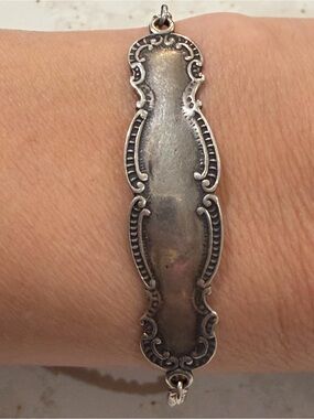 Vintage Signed T. Foree Sterling Silver Spoon Bracelet 925